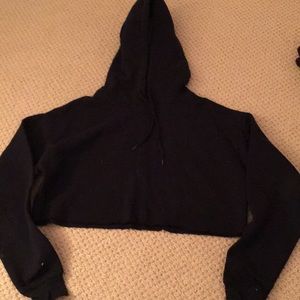 Black Cropped Hoodie
